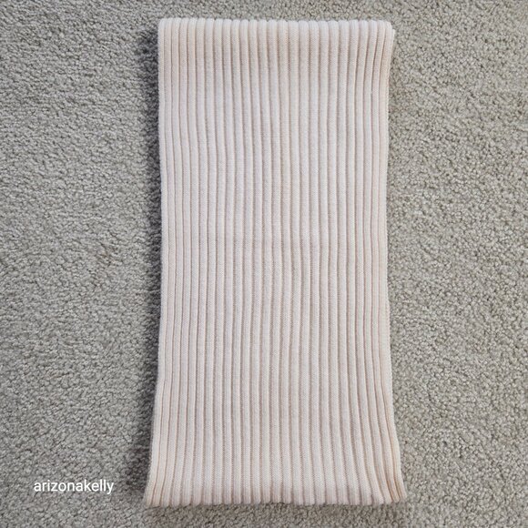 Eileen Fisher Ribbed Merino Ivory Thick Scarf TINY FLAW wool soft - Picture 12 of 16